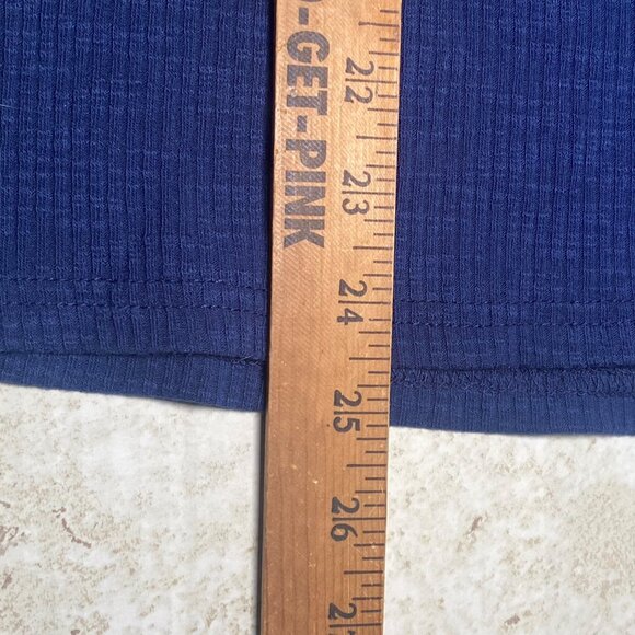 Kancystore Blue Long Sleeve Lace Cuff Top Waffle Knit Button Henley Womens XL - Picture 7 of 8